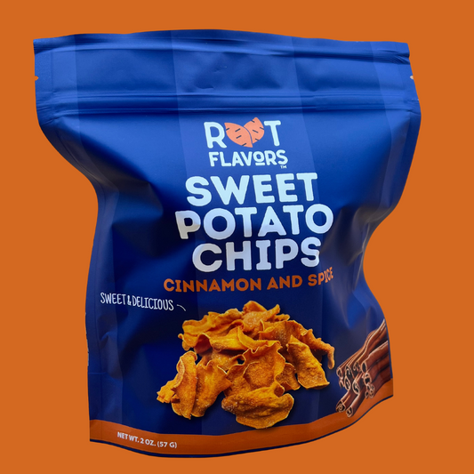 Root Flavors 2oz Cinnamon and Spice Sweet Potato Chips - 8 or 12 Pack