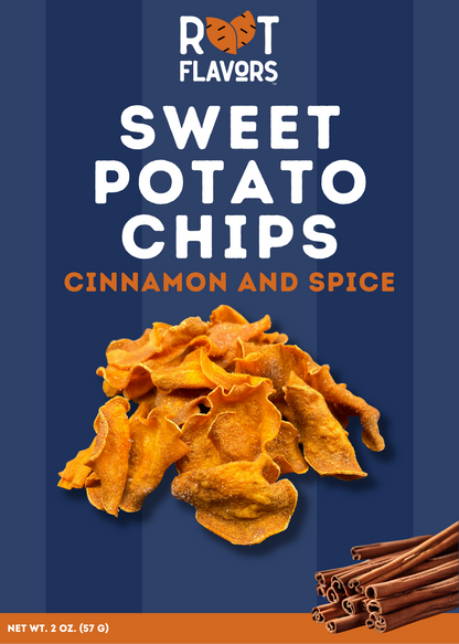 Root Flavors 2oz Cinnamon and Spice Sweet Potato Chips - 8 or 12 Pack